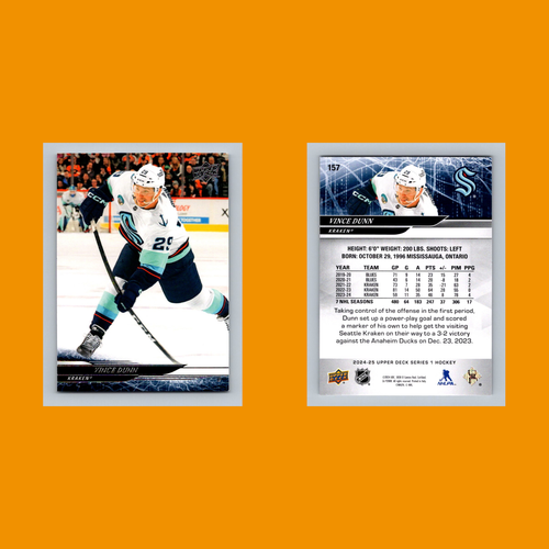 Vince Dunn #157 2024 Upper Deck Seattle Kraken Hockey Card NHL NM - Picture 3 of 3