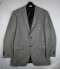 Jones New York Sports Coat Mens 42 Large Gray Plaid Blazer 100 Wool Suit Jacket