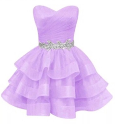 Strapless Hoco Coquette Dainty Rhinestones Lilac Homecoming Prom Dress Y2K  90s | eBay