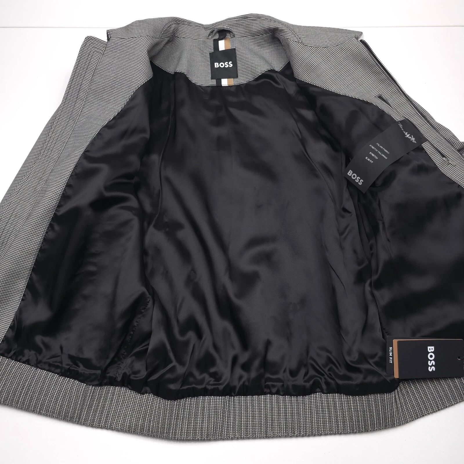 Hugo Boss C-Hanry-Wing Jacket Mens 40R Houndstooth Slim Fit Wool Full Zip NWT image 9