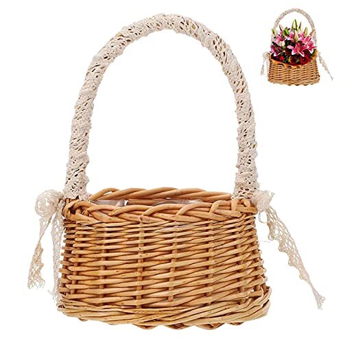 Cesto Di Vimini Per Fiori In Rattan Cestino In Rattan Con Vaso Di Fiori (X0f)