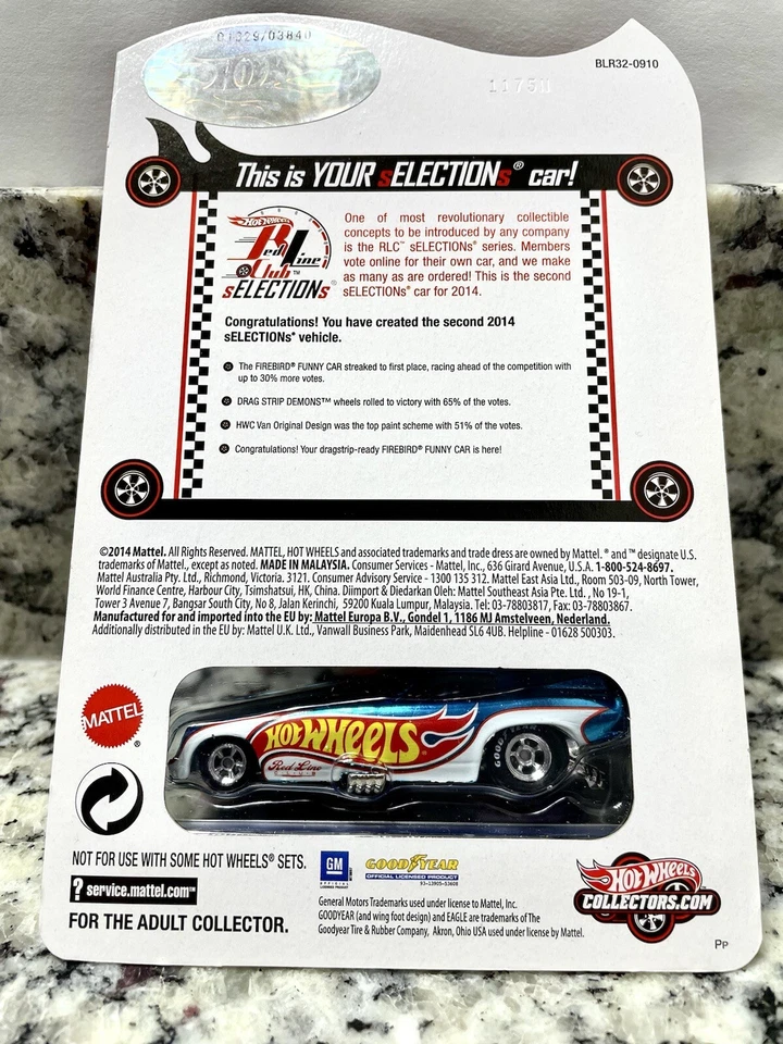 Hot Wheels RLC 2014 Selections '77 Pontiac Firebird Funny Car # 1329/3840 - Image 4 of 4