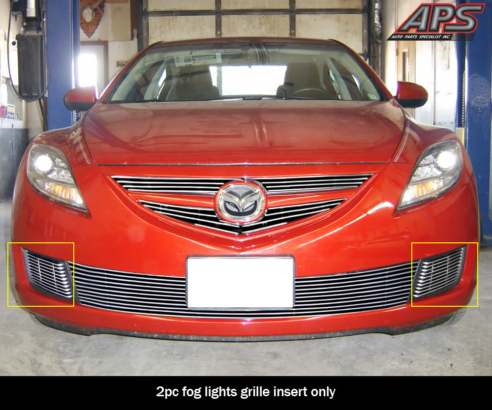Fits 2009-2010 Mazda Mazda 6 Fog Light Chrome Billet Grille Insert