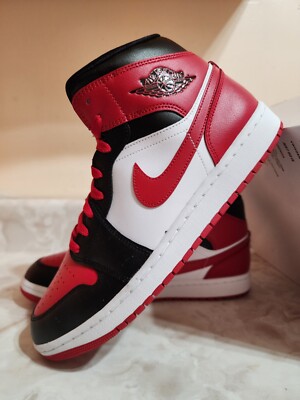 Women's Size 12 Nike Air Jordan 1 Mid Alternate Bred Toe BQ6472
