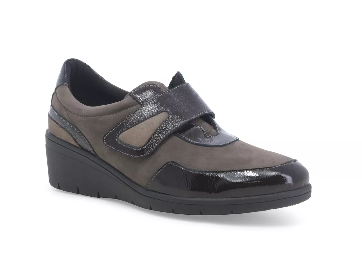 Melluso Scarpe Slip on Comfort Zeppa con Strappo Tomaia Camoscio