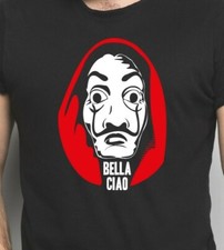 Image of BELLA CIAO Salvador Dali Mask T-Shirt  Inspired by The Money Heist Spain Spanish