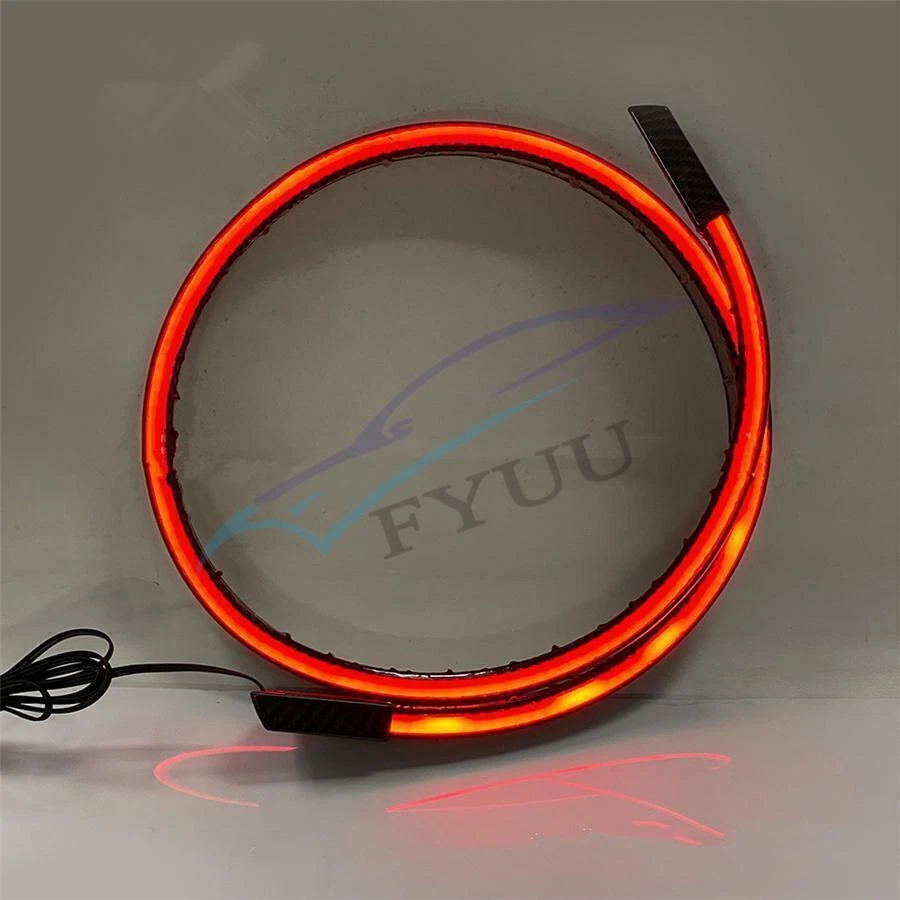 Luz de freno LED universal de fibra de carbono para alerón de techo trasero labio cola tapa del ala Foto 4 de 4