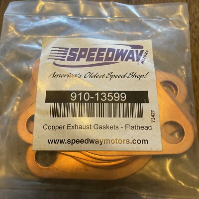 Speedway Motors Ford Flathead V8 Copper Header Flange Exhaust Gaskets Set Kit