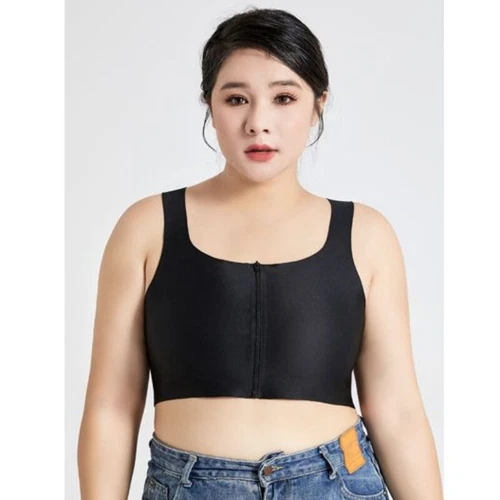 Women Zip Seamless Chest Breast Binder Tomboy FTM Sport Bra Vest Plus Size - Picture 18 of 22