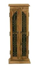 Goa Indian Sheesham Wooden CD Tower Rack With Doors Fully Assembled
