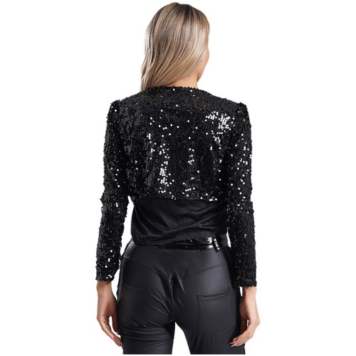Womens Jacket Metallic Cardigan Festival Blazer Disco Outerwear Cocktail Coats - Picture 23 of 62