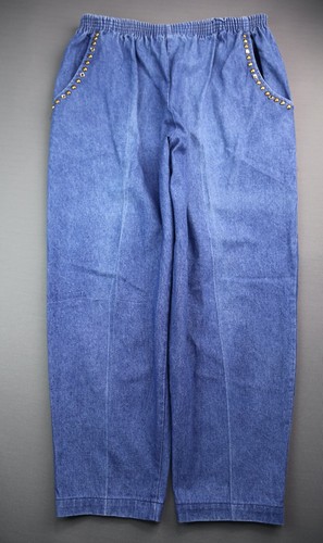 Vintage Women's Gepetto Elastic High Waist Tapered Jeans Embellished Sz Medium - 第 1/6 張圖片