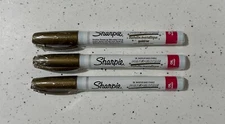 Sharpie 35544 Paint Marker, Oil Base, Fine Point, Gold, 3 each