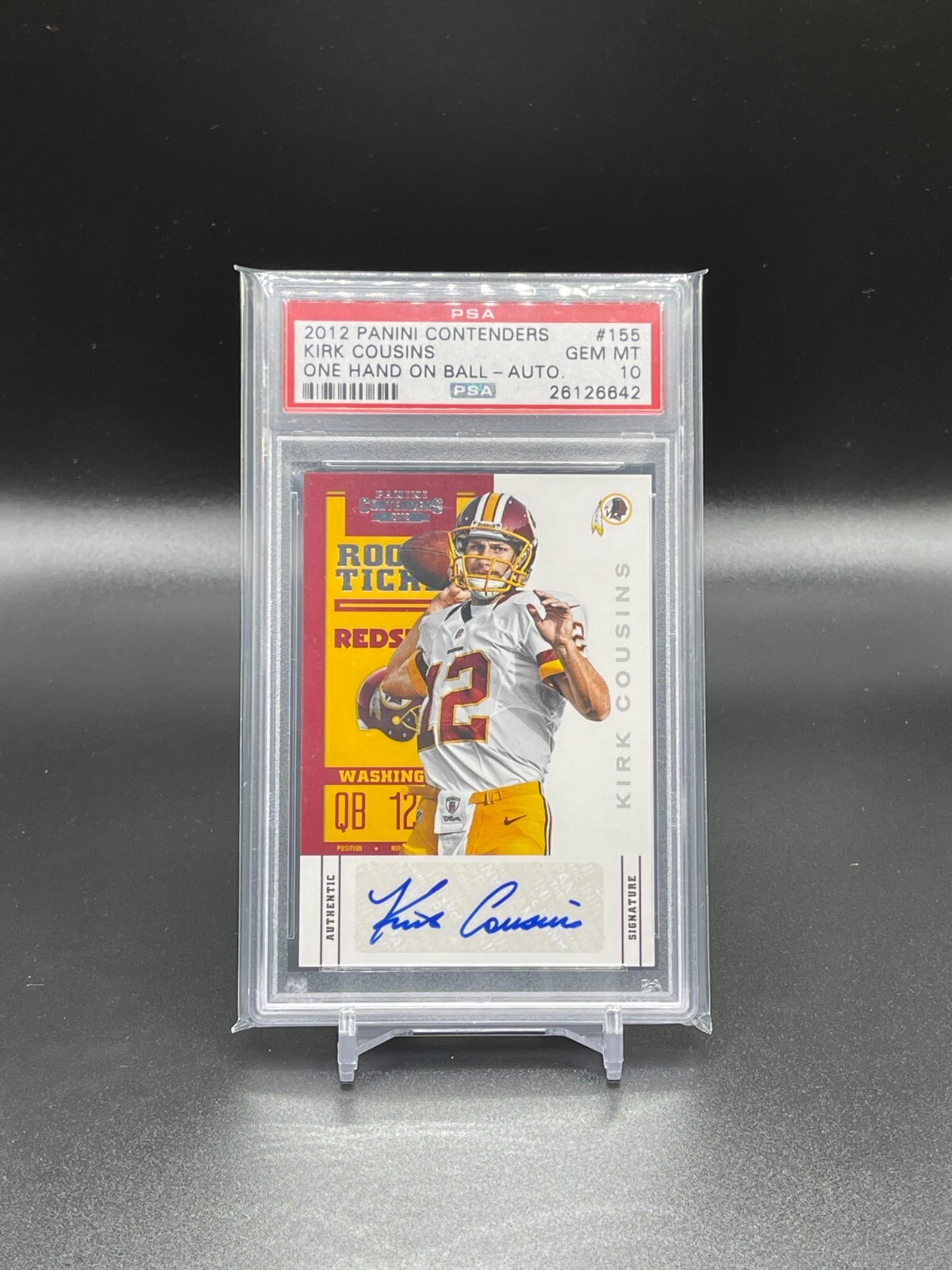 2012 Contenders Rookie Ticket Auto /175 Variation Kirk Cousins PSA 10
