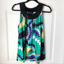 Attention Beaded Racerback Dressy Tank Medium