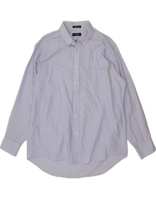 CHAPS Herren Twill Classic Fit Hemd Größe 17-17 1/2 XL blau Nadelstreifen DA12