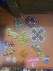 New ListingVintage Multicolor Costume Jewelry Lot Brooches Pins Earrings Metal Glass