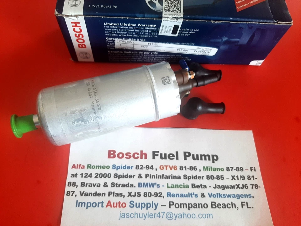 Alfa Romeo, BMW,  Fiat,  Jaguar, Renault, Volkswagen Bosch Fuel Pump Foto 3 de 4