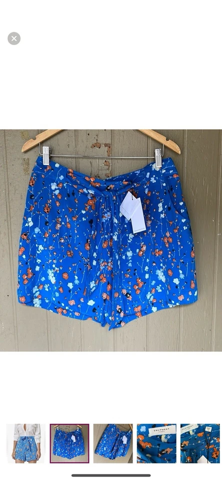 Pantalones Cortos Equipment Mujer Taimee Seda Floral Talla 12 Foto 2 de 4