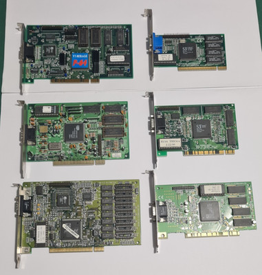 Konvolut PCI Grafikkarten 6 Stück funktionsfähig Ati Mach32 Mach64 S3 Trio Virge