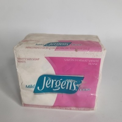 NOS  3 Bars VTG JERGENS MILD WHITE VANITY SIZE SOAP UNOPENED PKGS