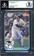 Wade Boggs Beckett BAS Signed 1987 Donruss All Stars Autograph