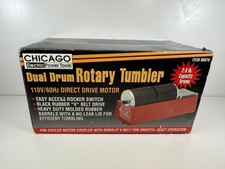 Chicago Electric Power Tools Dual Drum Rock Tumbler 2-3 LB Capacity 90979