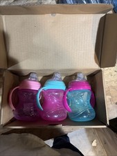 Nuby 3 Piece No-Spill Grip N  Sip Sippy Cup w Soft Flex Spout, 2 Handles, 10 oz