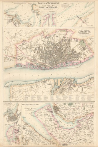 England NW Ports. Liverpool Birkenhead Mersey Dee Holyhead Silloth c1863 map