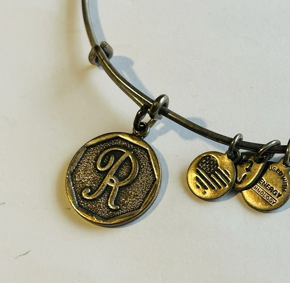 Brazalete vintage 5 Alex & Ani tema mixto dije pulseras cobre tono plata LEER Foto 2 de 4