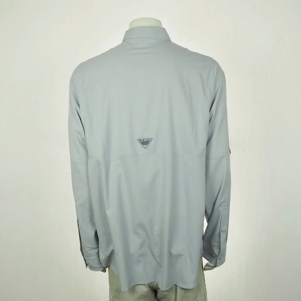 Nueva Camisa Columbia PFG Tamiami II Abotonada Para Hombres XL Gris Equipo de Pesca Ventilada Foto 3 de 4