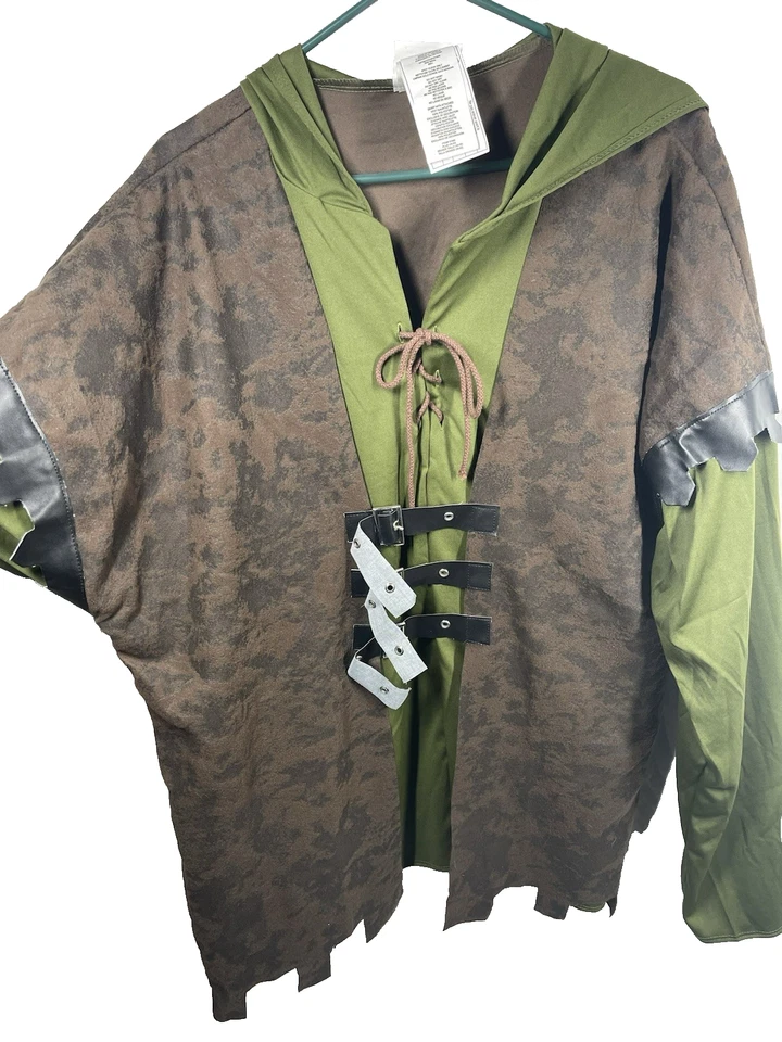 Camisa Disfraz Robin Hood Medieval Con Capucha Para Hombre Talla XXL 48-52 Juegos con disfraces Renacimiento Foto 2 de 4