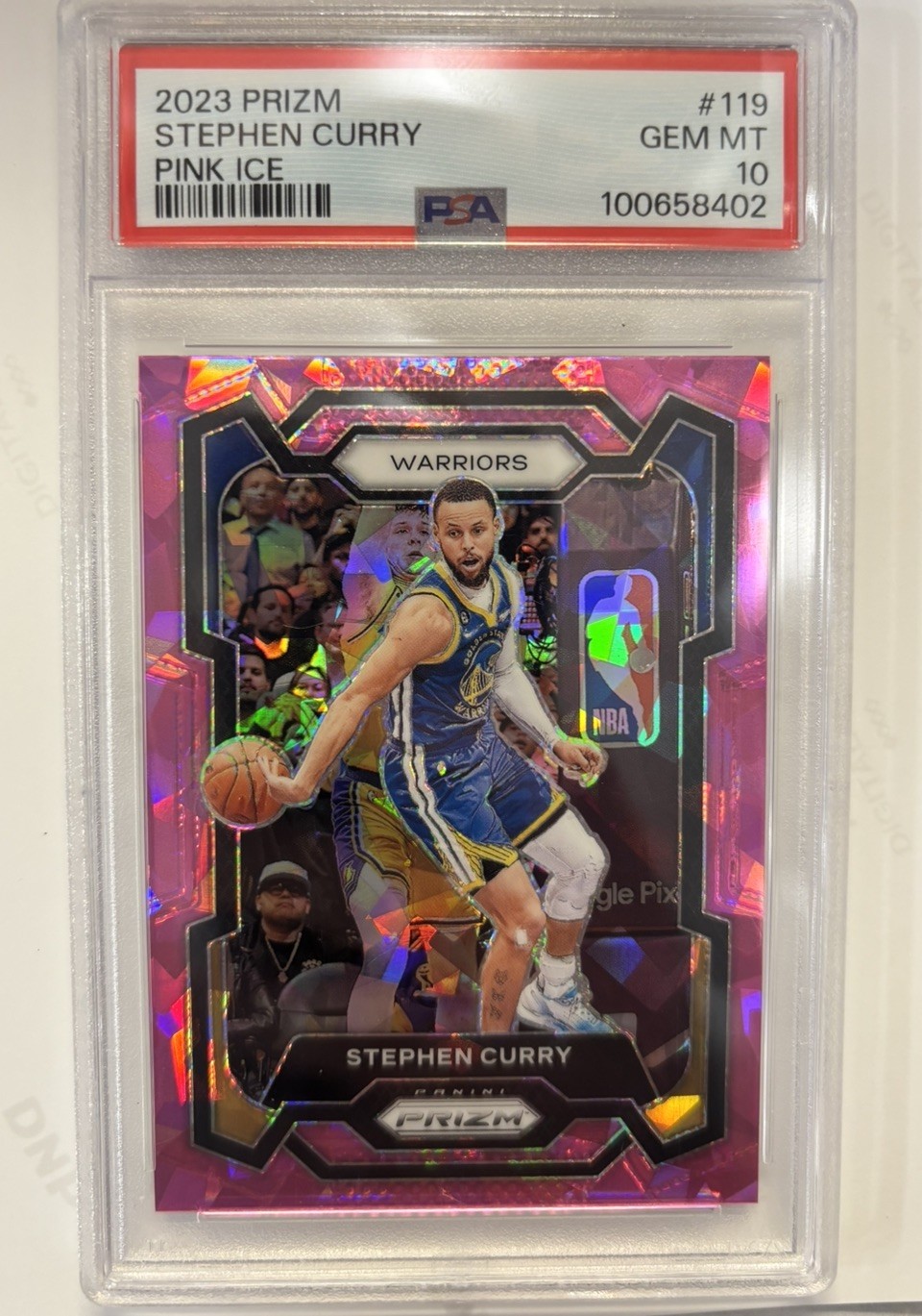 2023-24 Panini Prizm - Pink Ice Prizm #119 Stephen Curry PSA 10