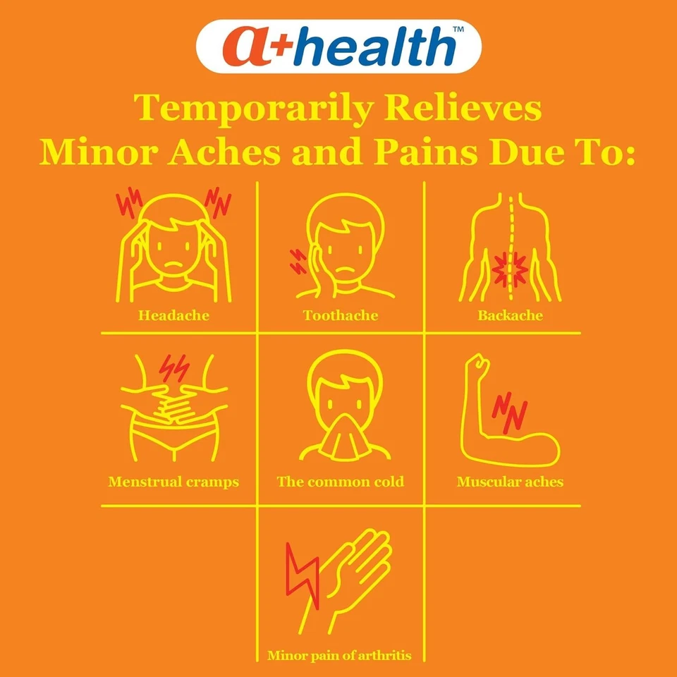 A+ Health Ibuprofen 200 毫克无染料迷你软胶囊 - 180 个头痛缓解 — 第 4/4 张图片