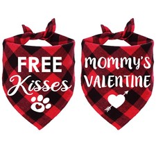 2 Pack Valentine s Day Dog Bandanas, Valentines Dog Bandanas Scarf for Medium...