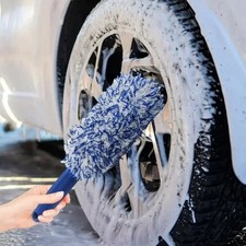 Cepillo súper de felpa para lavado de autos ruedas premium cepillo mango antideslizante fácil de limpiar