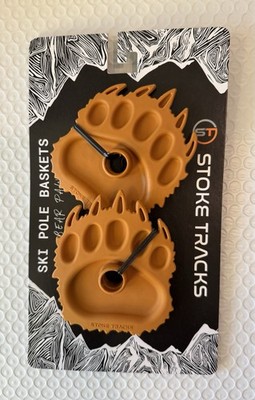 Stoke Tracks Bear Paw Ski Pole Baskets( Dawn Yellow ) Unisex, Brand New.