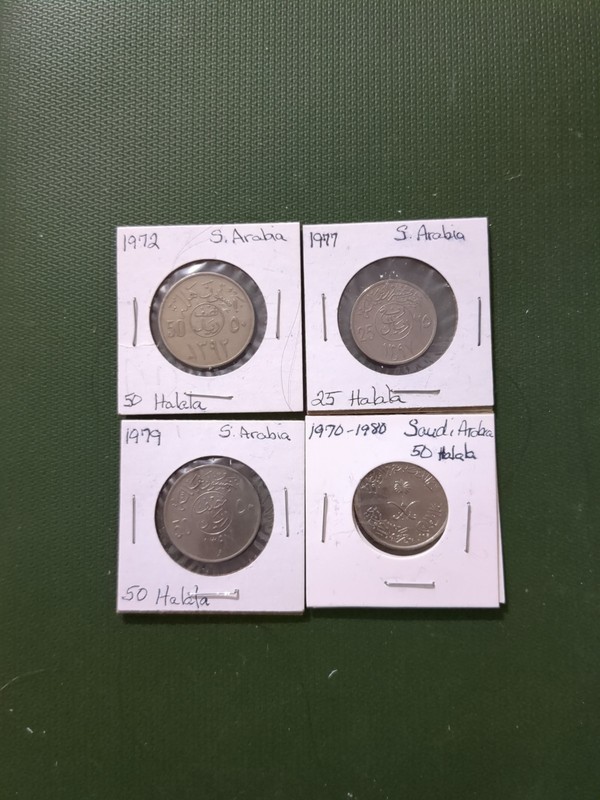 4 Saudi Arabia Coins, (1972-1980)