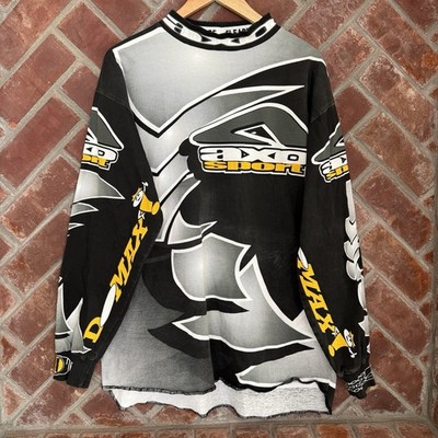 Vtg  90 s Axo Power Sports Motocross D Max Jersey Shirt Size Large Grafitti AOP