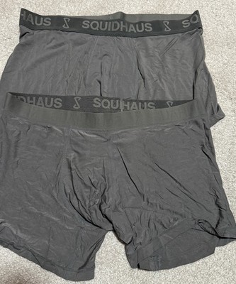 Squidhaus Haus Mens Performance Boxer Ultimate Comfort 2 Pack Sz Large Grey