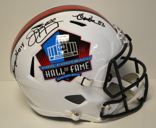 Jim Kelly Thurman Thomas Reed Bills Signed FS Replica HOF Helmet Beckett COA FR