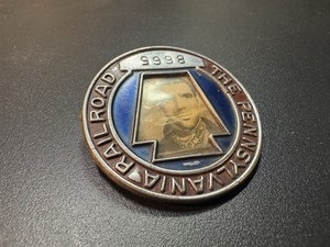 Antique Pennsylvania PA Railroad Badge ID Pin Celluloid/Metal *Early 1900s #8665