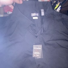 Van Heusen FOLSEN Stainshield Black Button-Up Shirt 2XLB Big Tall Stretch