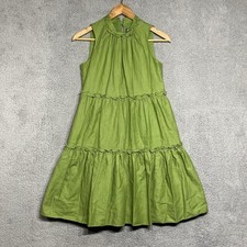 Womens Linen Dress Size 2 Sleeveless Fit And Flare Green Vince Camuto Pockets