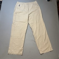 Women s LL Bean Khaki Pants 16 Reg One Zip Front Pocket