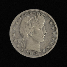 1913-S Barber Liberty Head Quarter As shown in the figure - Very Fine Condition