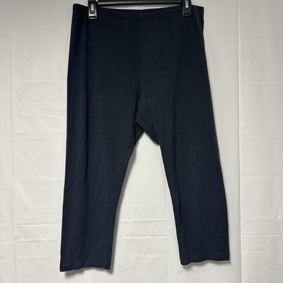 J. Jill Size L Black Pima Cotton Capri Leggings Stretch Waist Comfort Womens