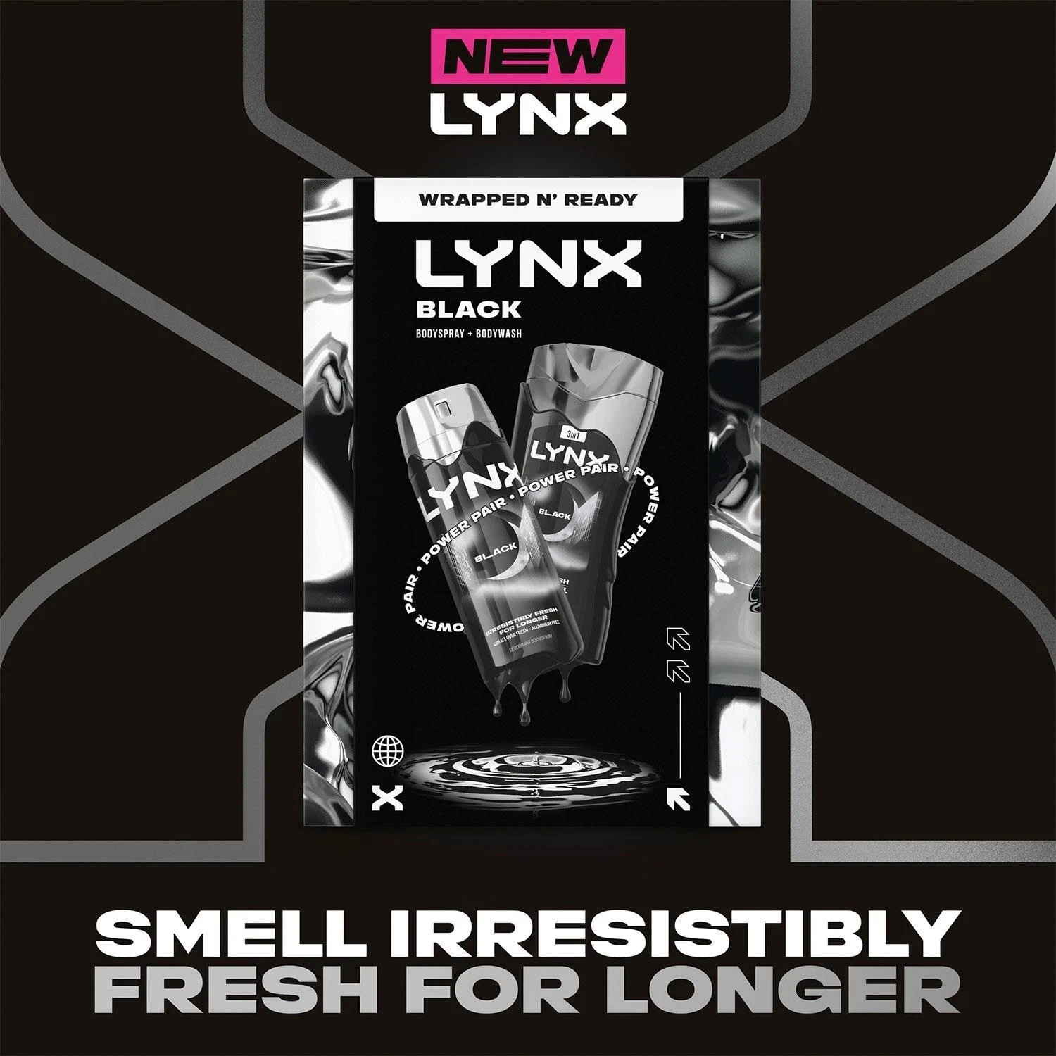 Lynx Black Duo Gift Set Body Wash and Body Spray 2 Pieces - Pack of 6 - Image 2