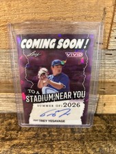 2025 Leaf Vivid Baseball Trey Yesavage Coming Soon! Purple Auto #/7 Blue Jays