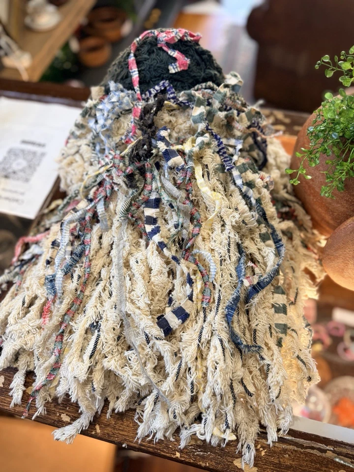 Handmade Primitive Rag Doll 23” Fabric Strips Folk Art Rustic Decor Vintg. Style - Image 2 of 2